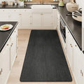 Mecko Bath Mat, Ultra Absorbent Quick Dry Bathroom Floor Mats-Rubber Non-Slip Thin Bathroom Rug Fit Under Door, Faux Suede Surface Shower Rug for Bathtub, Sink, Shower Room(Black,24"x48")