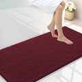 Smiry Luxury Chenille Bathroom Rugs 45x27, Extra Soft and Absorbent Shaggy Bath Mat, Machine Washable, Non-Slip Plush Carpet Runner for Tub, Shower, and Floor, Home Decor Accessories, Burgundy