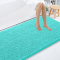 Smiry Luxury Chenille Bathroom Rugs 59x35, Extra Soft and Absorbent Shaggy Bath Mat, Machine Washable, Non-Slip Plush Carpet Runner for Tub, Shower, and Floor, Home Decor Accessories, Turquoise