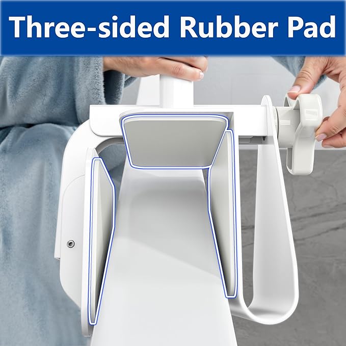 Bathtub Safety Rail, Bathtub Handle Grab Bar with Non-Slip Grip for Seniors, Elderly, Fits 3.1 to 6.7 Inch Tub Walls, Supports 300 lbs