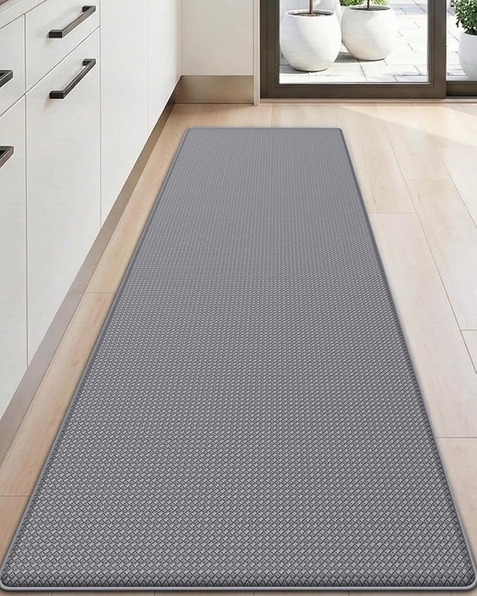 DEXI Kitchen Floor Mats Cushioned Anti Fatigue, 23x59 Wide Standing Runner Rug Waterproof, Comfort Memory Foam Padded for Front Sink Laundry, Grey