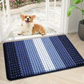 Kitinjoy Indoor Outdoor Door Mat, 30x17 Non-Slip Absorbent Dirt Trapper, Low-Profile Washable Inside Entrance Front Floor Mat, Sturdy Soft Entry Dotted Ombre Doormats for Entryway, Navy Blue