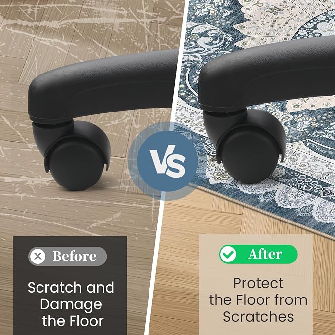 Office Chair Mat for Hardwood Floor & Tile Floor,48"X 60" Heavy Duty Desk Chair Mat for Hard Floors, Under Desk Rug for Rolling Computer Chair,Anti Slip,Low Pile Carpet Floor Protector-Square