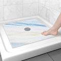 Square Shower Mat Non Slip: 24x24 Inch Shower mats for Inside Shower with Drain Hole in Middle, Super Soft PVC Loofah Massage Shower Floor Mat, Anti Slip Shower Stall Mat, Quick Drying