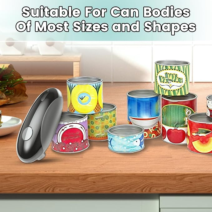 Electric Can Opener,One-Touch Safety Auto Can Opener,Smooth Edge,Hands Free Can Opener,Food Safety,Kitchen Gadgets,Battery Operated,Electric Can Opener for Seniors & Arthritis