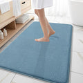 OLANLY Thick Memory Foam Large Bathroom Rugs 59x35, Extra Soft Absorbent Bath Rug, Quick Dry Bath Mat, Non-Slip, Machine Washable Mats for Bathroom, Tub and Shower, Home Decor Accessories, Airy Blue