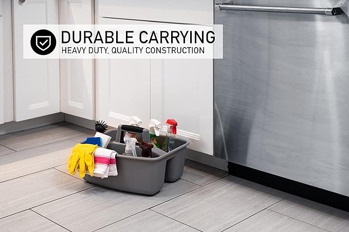 Mighty Tuff Rough and Rugged All-Purpose Cleaning Caddy, Grey/Black 2 Count (CD0170)