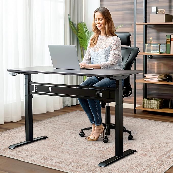 36"x48" Office Chair Mat for Hardwood Tile Floor, Under Desk Carpet Protector for Rolling Computer Chair Mat, Machine Washable Area Rug, Anti-Slip 1/5" Thick Low Pile Thin Vinyl Floor Mat, Light Pink