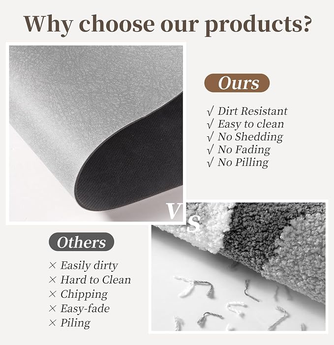Bathroom Mat Rugs 47x17, Long Diatomaceous Earth Bath Mat Large Quick Dry Bath Mat Non Slip Rubber Backed Super Absorbent Shower Mats, Thin Bathroom Runner Rugs Floor Mat Fit Under Door, Grey