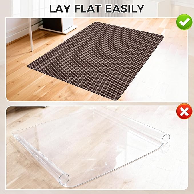 Sycoodeal Chair Mat,36" x 48" Office Chair Mat for Hardwood and Tile Floor, Heavy Duty Floor Protector for Rolling Chairs,Non-Slip,Computer Mat for Home Office(Brown)