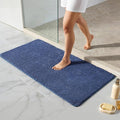TYUU Bathroom Rugs Non Slip Washable, Ultra Soft Super Absorbent Quick Dry Small Bath Mat with Rubber Backing for Bathroom Floor, Shower, or Sink, Denim Blue 24" x 48"