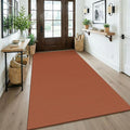 KOZYFLY Washable 4x6 Entry Woven Area Rug, Braided Throw Rugs for Entryway, Non Slip Door Mat Indoor Entrance, Front Porch Carpet for Foyer, Kitchen, Bedroom, Living Room, Burnt Orange/Tan
