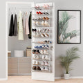 Whitmor 36 Pair Over The Door Shoe Organizer, 12 Tier Hanging Shoe Organizer, Heavy Duty Metal & Mesh Shoe Holder, Hanging Shoe Rack for Closet Organizer & Storage, 74"H x 21.7"W x 7.5"D, Grey