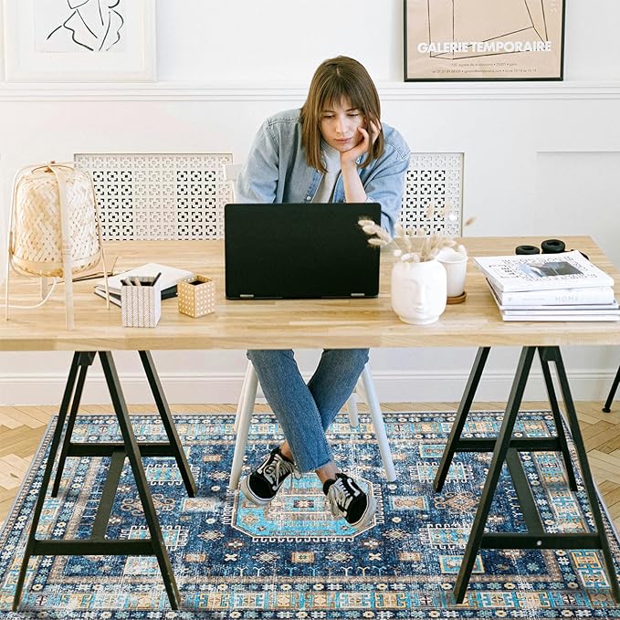 Office Chair Mat for Hardwood Floor, 72"x48" Easy Glide Computer Desk Mat Protector for Rolling Chair Under Desk Rug Nonslip Backing, Machine Wash, (Modern)