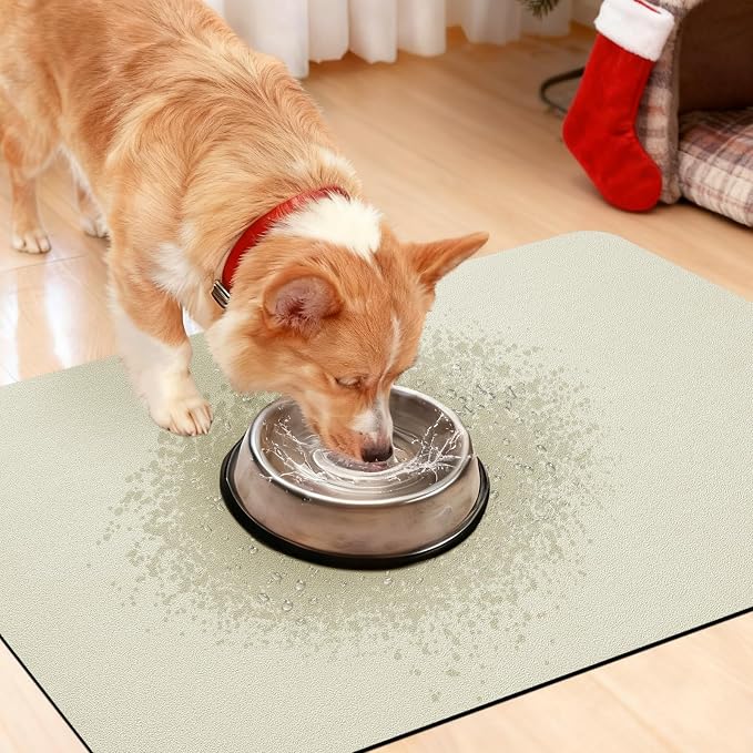 ACCUMTEK Non Slip Bath Mat, Thin Bathroom Rugs Fit Under Door, Quick Dry Bath Mats, Machine Washable Bath Rugs for Bathroom, Bathtub & Kitchen, Light Beige/Upgraded Solid/32 x20