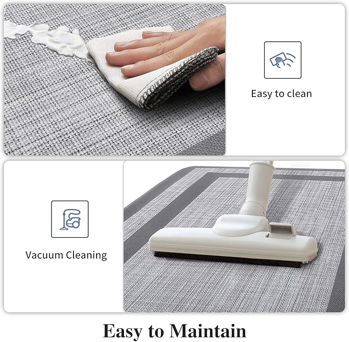 Mattitude Kitchen Mats Set of 2 Cushioned Rugs Anti-Fatigue Mats for Kitchen Floor,Waterproof Non-Slip Mats and Rugs Set for Office,Floor,Laundry 17.3"×29"+17.3"×59",Grey