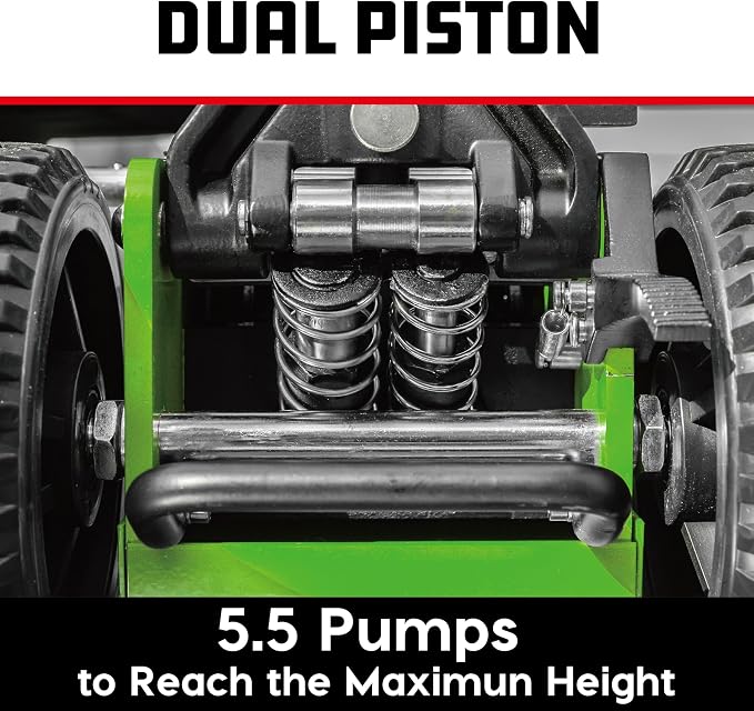 Powerbuilt 1.5 Ton Big Wheel Off Road Jack, Vehicle Lift for Trucks, SUVs, ATVs Offroad Vehicles, Oversized Wheels for Rugged Terrain, 3000 LB Capacity, Green 620628ECE