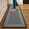 Kitchen Mats for Floor, 17''x59'' Washable Absorbent Kitchen Mat Non Slip, Braided Kitchen Runner Rug, Kitchen Sink Rug, Grey