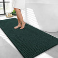 OLANLY Thick Bathroom Runner Rugs 44x24, Extra Soft Absorbent Chenille Bath Rugs, Rubber Backing, Machine Wash Dry, Long Bath Mats for Bathroom, Tub and Shower, Home Decor Accessories, Blackish Green