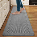 Kitchen Mats for Floor, 17''x59'' Washable Non Slip Absorbent Kitchen Mat, Braided Kitchen Runner Rug, Kitchen Sink Rug, Grey