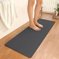 YDKGL Bathroom Runner Non Slip, Extra Soft Absorbent Quick Dry Bath Mats, Foam Weave Texture Thin Bath Rugs Washable with Rubber Backing, 20" x 59“