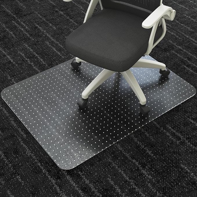 Chair Mat for Carpeted Floor,48''×36'' PVC Carpet Protector for Low Pile Carpets Heavy Duty Effective Grip Anti-Slip,Won't Crack,Easy to Clean for Office and Home