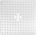 Yimobra Shower Mat 21X21 Inch Square, Non Slip Bathtub Mat with Large Suction Cups&Drain Holes, Soft Fast Dry Shower Stall Mats for Inside Shower, Machine Washable BPA-Free, Bath Essentials, Clear