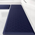 Kitchen Mat [2 PCS] Cushioned Anti-Fatigue Floor Mat Water Resistant Non-Skid Kitchen Mats and Rugs Ergonomic Comfort Foam Kitchen Rugs Standing Mat for Floor Office Sink(Blue,17.3"x28"+17.3"x60")