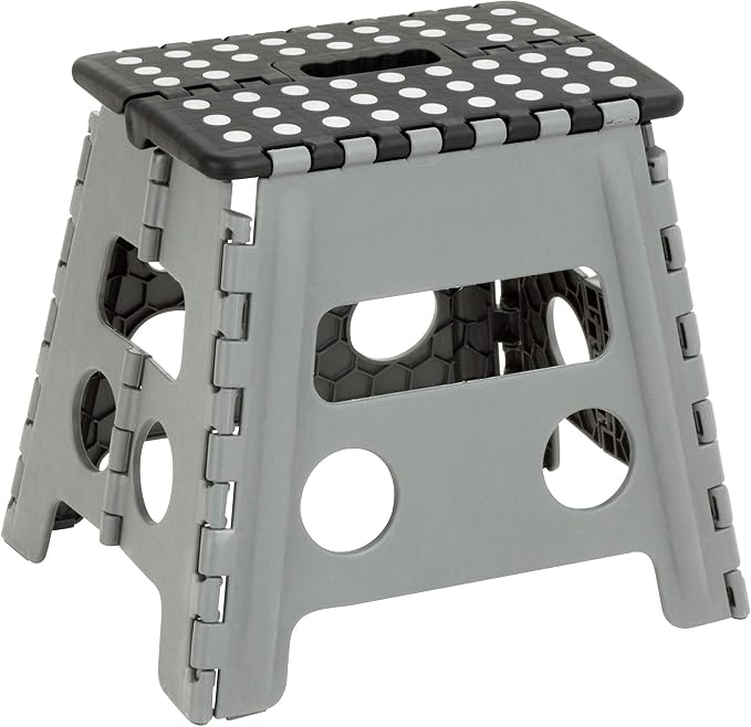 Honey-Can-Do TBL-02977 Folding Step Stool with Anti-Slip Surface, 12.8-Inch,Multicolor, 300 lbs