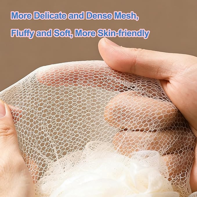 Loofah Sponge 4 Pack, 60G Soft Loofa Bath Sponges Luffa for Shower Women Men