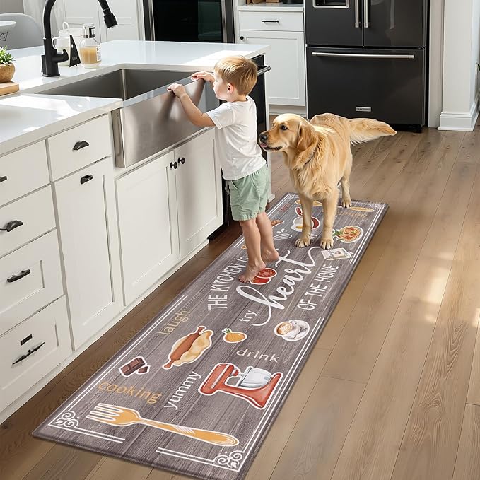 Yamaziot Anti Fatigue Kitchen Rug, 24"x 94" Non-Slip Waterproof Farmhouse Cushioned Comfort Standing Floor Mat for Kitchen, Office, Sink, Laundry