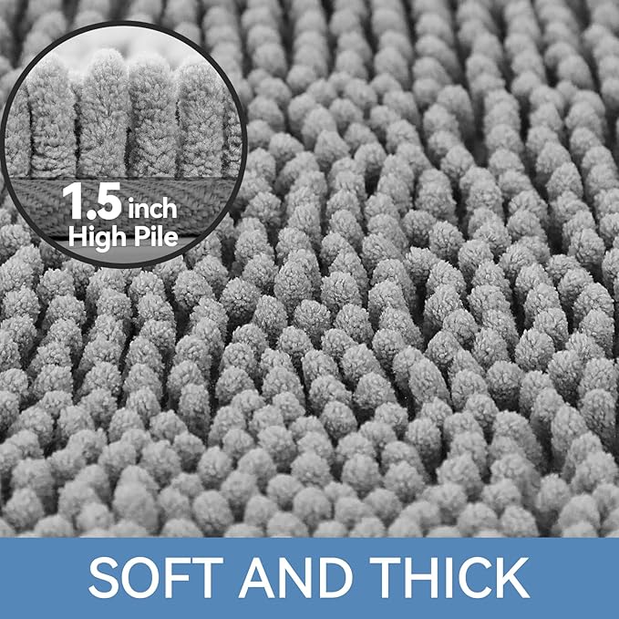 Bcoimo Bathroom Rugs 24x17, Bath Mats for Bathroom Non Slip with Rubber Backing,High Absorbent Microfiber Bath Rugs Quick Drying, Machine Washable, Durable Decor