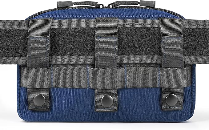 FRTKK Tactical Molle Admin Pouch Utility Laser Cut EDC Tool Pouch Bag Horizontal Modular Pouches Include US Flag Patch and Keychain
