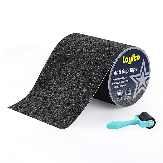 Anti Slip Traction Tape, 7Inch x 35Ft Non Slip Grip Tape for Stair Outdoor/Indoor, Waterproof Anti Skid Grit Roll for Stair Step, High Traction Non Skid Abrasive Stair Treads- Black
