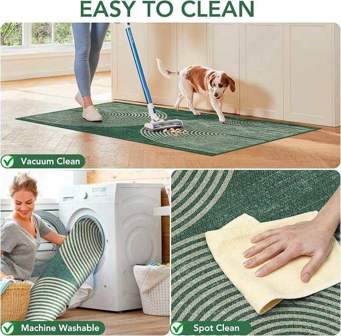 Office Chair Mat for Hardwood Floor&Tile Floor,36"X 48" Heavy Duty Desk Chair Mat for Hard Floors,Under Desk Rug for Rolling Computer Chair,Anti Slip,Low Pile Carpet Floor-Geo Green