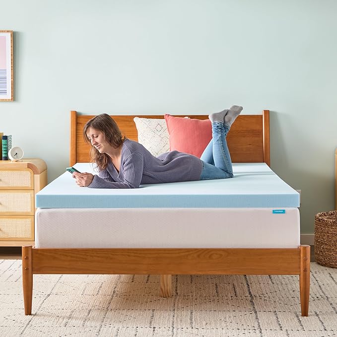 Linenspa Memory Foam Mattress Topper, Small Twin Size - 3 Inch Gel Infused Memory Foam - Plush Feel - Cooling and Pressure Relieving - CertiPUR Certified
