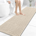 OLANLY Long Bathroom Rugs Runner 59x20, Thick Soft and Absorbent Chenille Bath Mat, Non-Slip, Machine Washable Quick Dry Bath Rugs for Tub Shower Floor, Home Decor Accessories, Sand