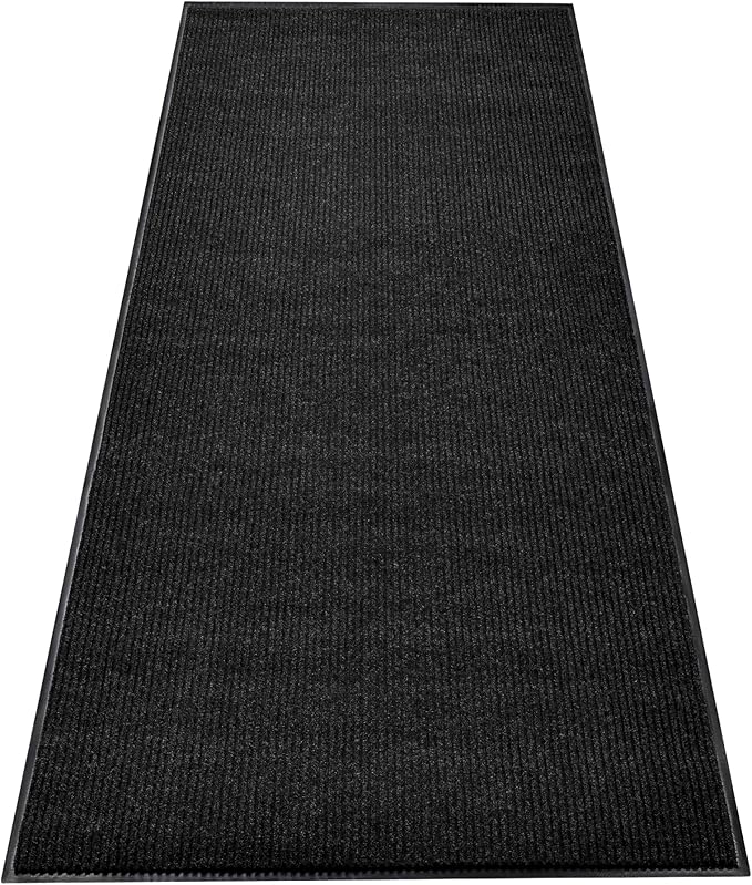 MaxMat® Commercial Floor Mat - Heavy Duty, Large Sizes, Indoor/Outdoor, Waterproof, Low-Profile, Easy to Clean Doormat (6 x 2 Feet, Black, MXM-RIB0026BK)