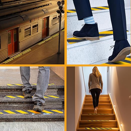 LifeGrip Anti Slip Traction Tape, 4 Inch x 40 Foot, Best Grip, Friction, Abrasive Adhesive for Stairs, Tread Step, Indoor, Outdoor, Caution Yellow/Black(4" X 40' Tape)
