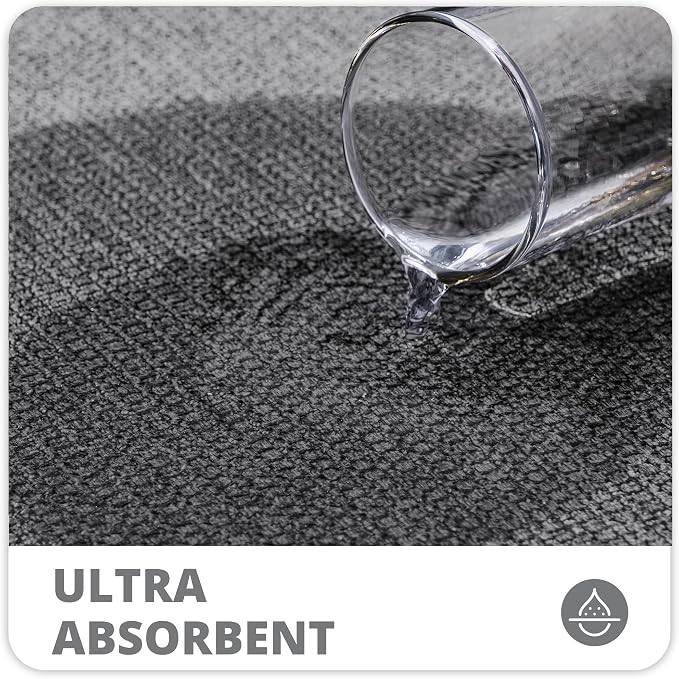 Bosap Toilet Rugs U Shaped Bathroom Rug,Machine Washable Non Slip Quick Dry Super Absorbent Ultra Thin Toilet Mats for Bathroom Toilet.Dark Grey,1'8"x2'(20x24inch)