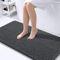 OLANLY Large Bathroom Rugs 45x27, Extra Soft Absorbent Chenille Bath Rugs, Rubber Backing Quick Dry, Machine Washable Bath Mats for Bathroom Floor, Tub and Shower, Home Decor Accessories, Dark Grey