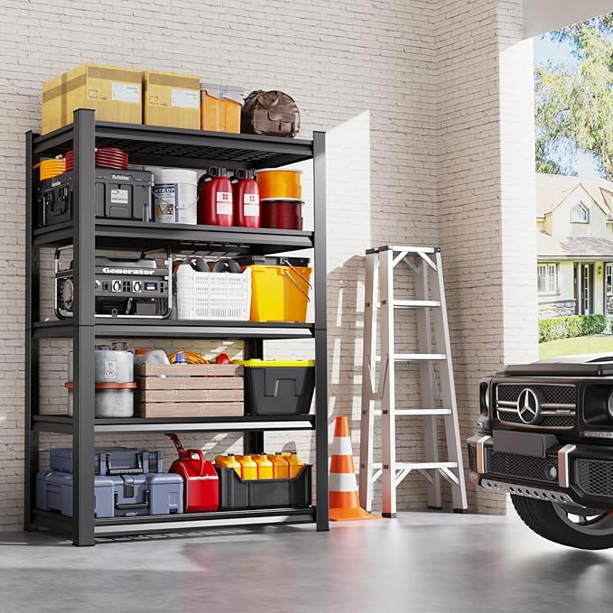 Set of 3 Garage Shelving-3000 lbs 5 Tier Storage Shelves,Adjustable Heavy Duty Metal Shelving Unit and Storage Large Wire Rack,Utility Steel Shelf for Warehouse Industrial Pantry Basement 71"x46"x18"