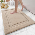 LUMI Ultra Soft Bathroom Rugs Non Slip with Rubber Backing, Absorbent Washable Bath Mat Quick Dry, Upgraded Premium Microfiber Plush Carpet for Bathtub and Shower Floor, Beige, 24x36