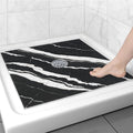 Square Shower Mat Non Slip: 24x24 Inch Shower mats for Inside Shower with Drain Hole in Middle, Super Soft PVC Loofah Massage Shower Floor Mat, Anti Slip Shower Stall Mat, Quick Drying