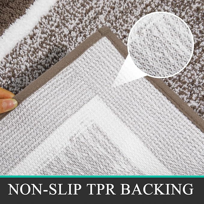 Pauwer Bathroom Rugs Sets 2 Piece, Non Slip Bath Mats for Bathroom, Absorbent Bath Rugs Floor Mat, Machine Washable Shower Rugs for Bath Floor, Tub and Shower