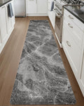 DEXI Kitchen Floor Mats Cushioned Anti Fatigue, 23x86 Large Long Standing Comfort Runner Rug Waterproof, Marble Memory Foam Padded for Front Sink Laundry, Dark Grey