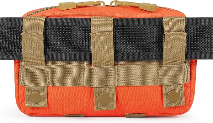 FRTKK Tactical Molle Admin Pouch Utility Laser Cut EDC Tool Pouch Bag Horizontal Modular Pouches Include US Flag Patch and Keychain