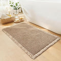 Waffle Bath Mat - Boho Bathroom Rugs Non Slip Washable, Super Absorbent & Quick Dry, Soft Bath Mat Farmhouse Bathroom Decor, 20'' x 32'', Khaki