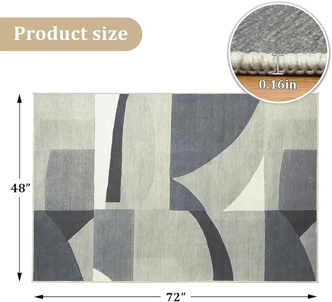 Office Chair Mat for Hardwood Floor, 72"x48" Easy Glide Computer Desk Mat Protector for Rolling Chair Under Desk Rug Nonslip Backing, Machine Wash, (Modern)