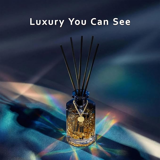 Airkeep Reed Diffuser Set,Ocean Mist Luxury Scented Diffuser with Sticks Long Lasting Home Fragrance for Bathroom Shelf Decor 6.09 fl oz (180ml)